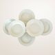 Set of six white porcelain deep plates by Pillivuyt.