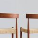 Set of 4 Paper Cord Danish Dining Chairs by Arne Hovmand-Olsen for Mogens Kold