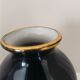 Cobalt blue porcelain vase from Limoges, France with floral pattern.