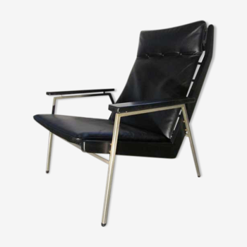 Fauteuil simili cuir noir rob parry easy chair