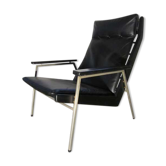Fauteuil simili cuir noir rob parry easy chair