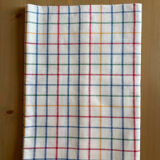 Multicolored tablecloth with vintage checkered