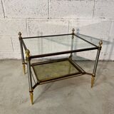 Brass, steel and patinated brass sofa end 1960