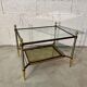 Brass, steel and patinated brass sofa end 1960