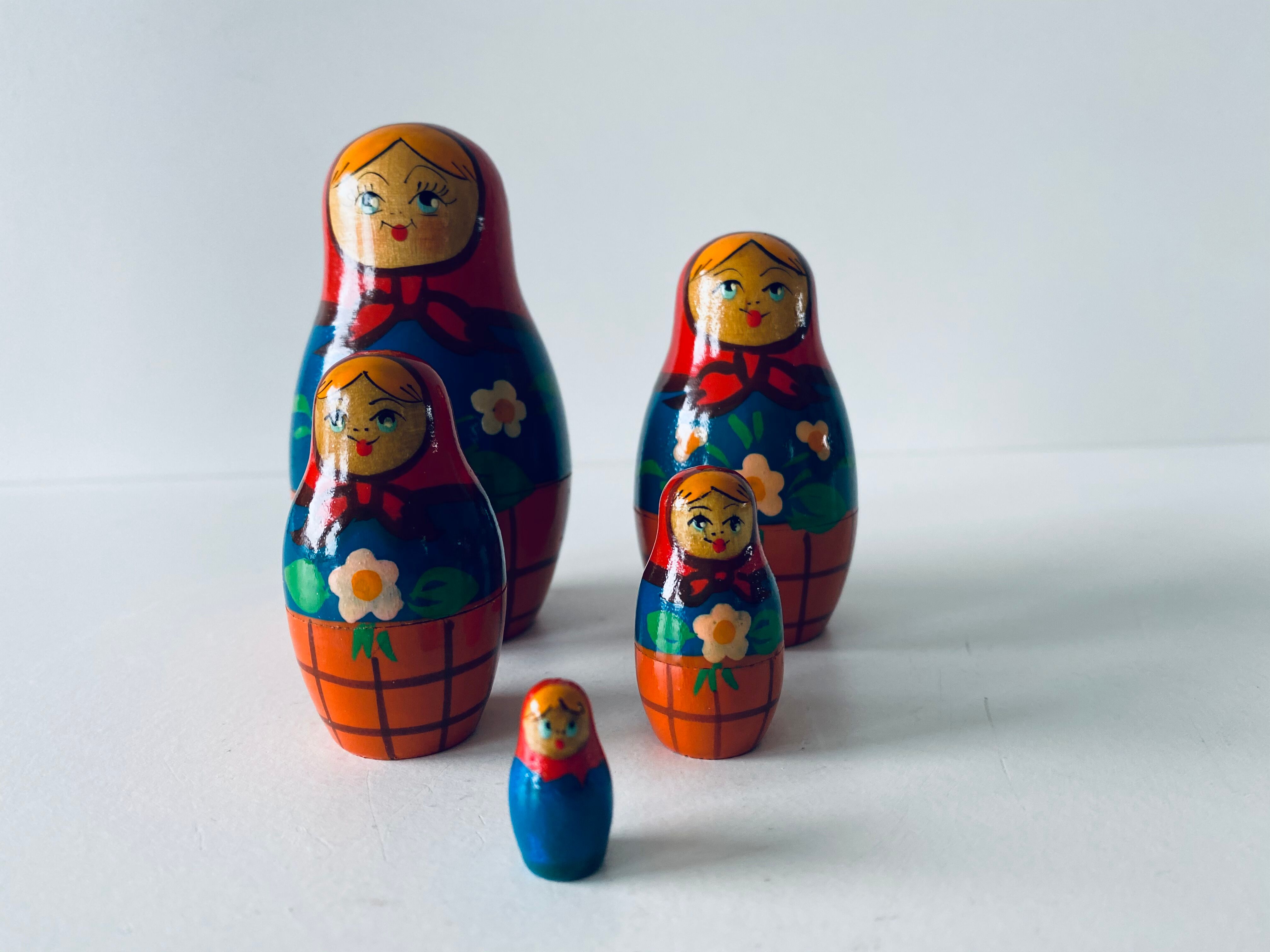 Ancient Matriochka, vintage Russian dolls