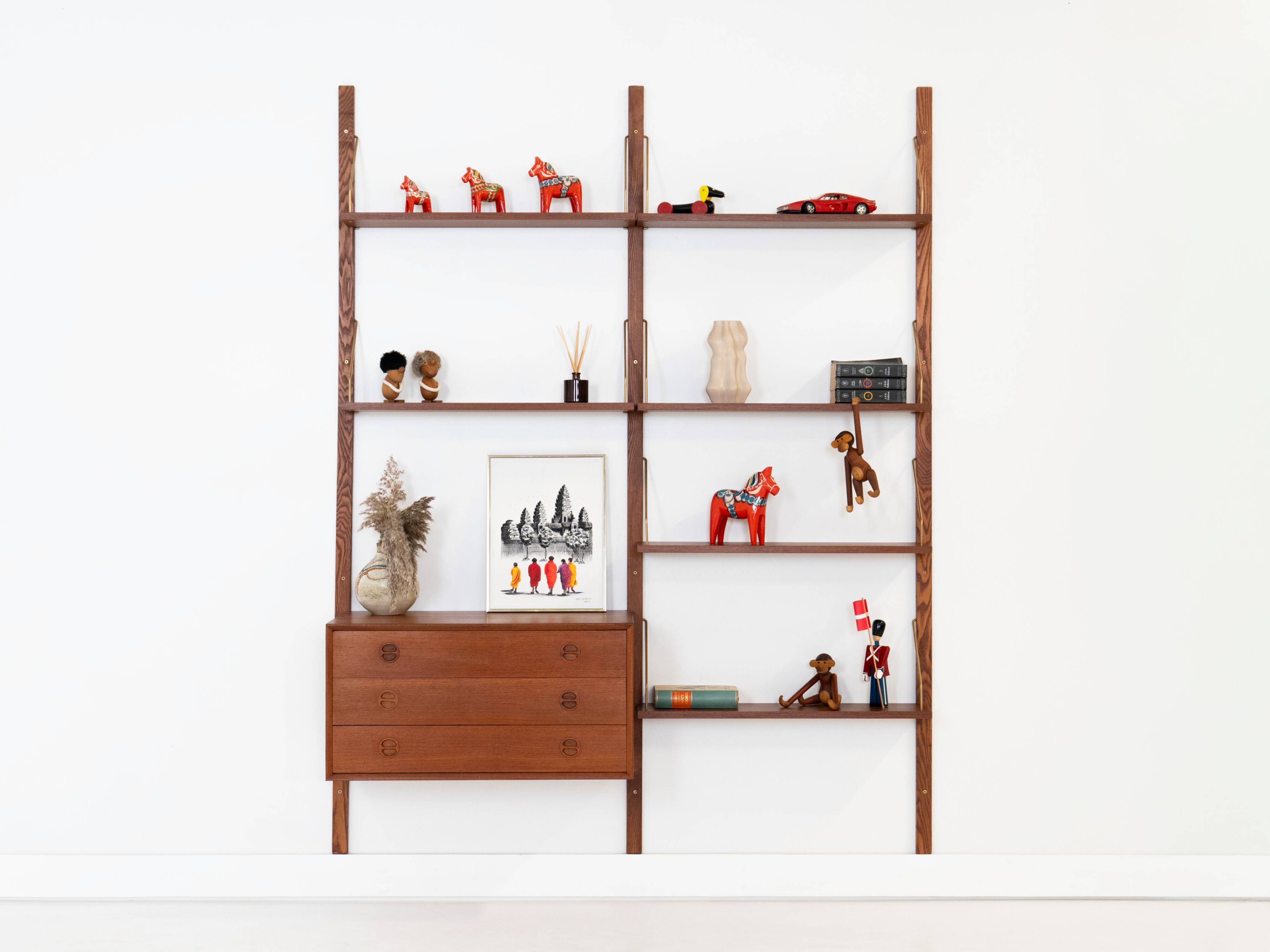 Teak modular shelving unit, Danish design, 1960s, made in Denmark