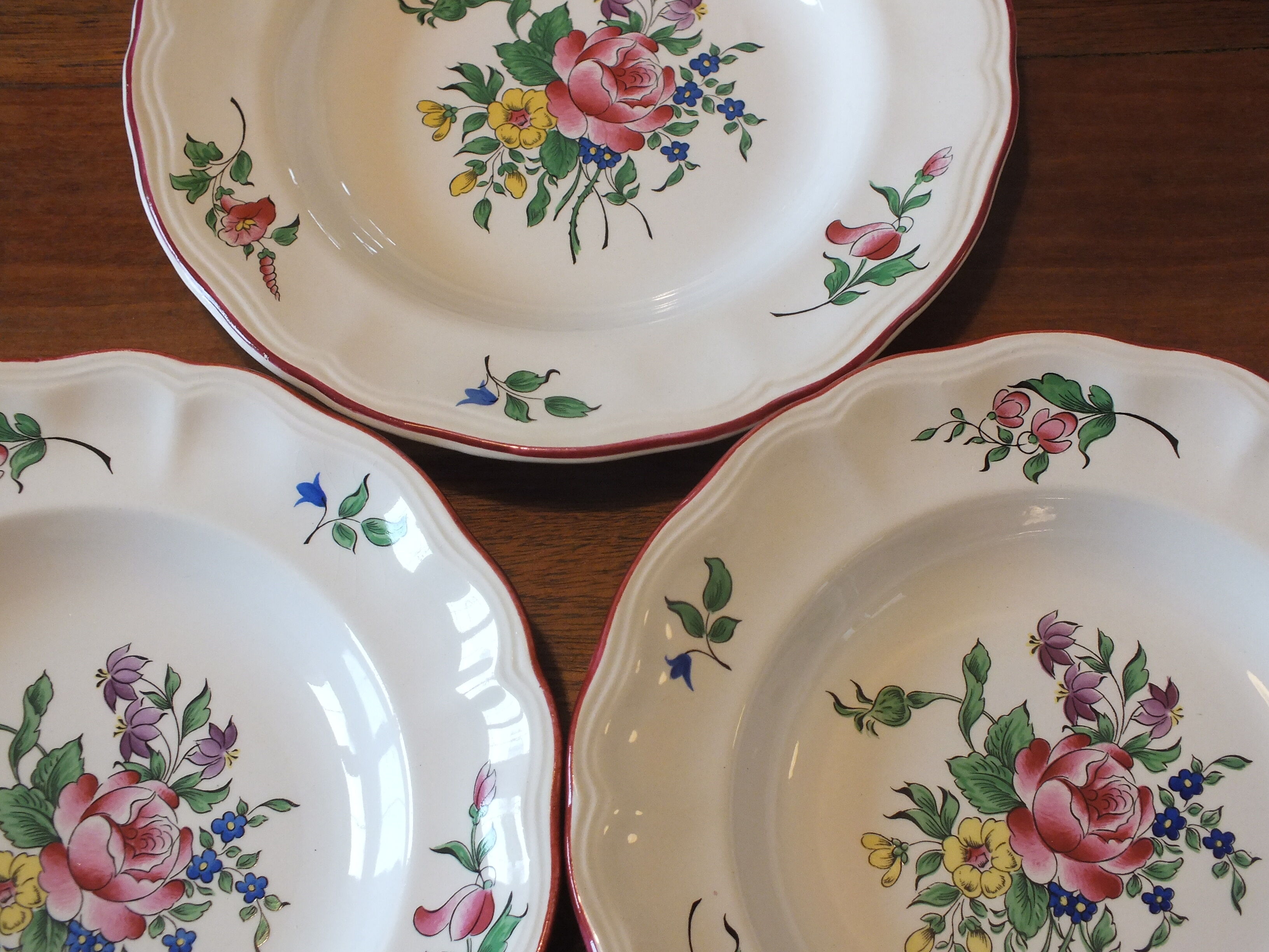 Set of 10 hollow plates KG Lunéville réverbère