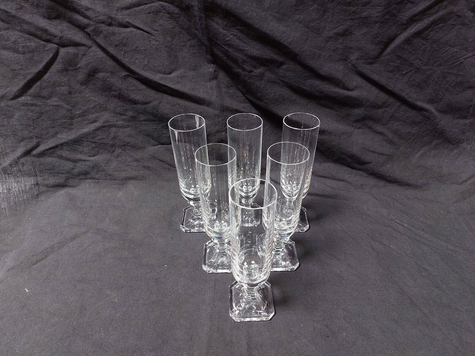 6 crystal champagne flutes from Villeroy and Boch, model Mercury - Height 17.