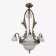 Art Nouveau chandelier in brass and bronze