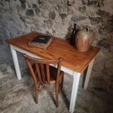 Vintage French farmhouse table, 1950s.