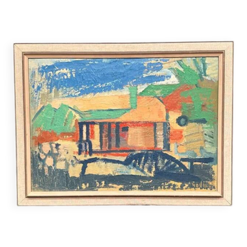 Huile sur panneau d'origine suédoise – “Jämtland” par Ragnar Godin – Signée – Datée 1965 – Vintage et encadrée – 60 × 80 cm (23,6" × 31,5")