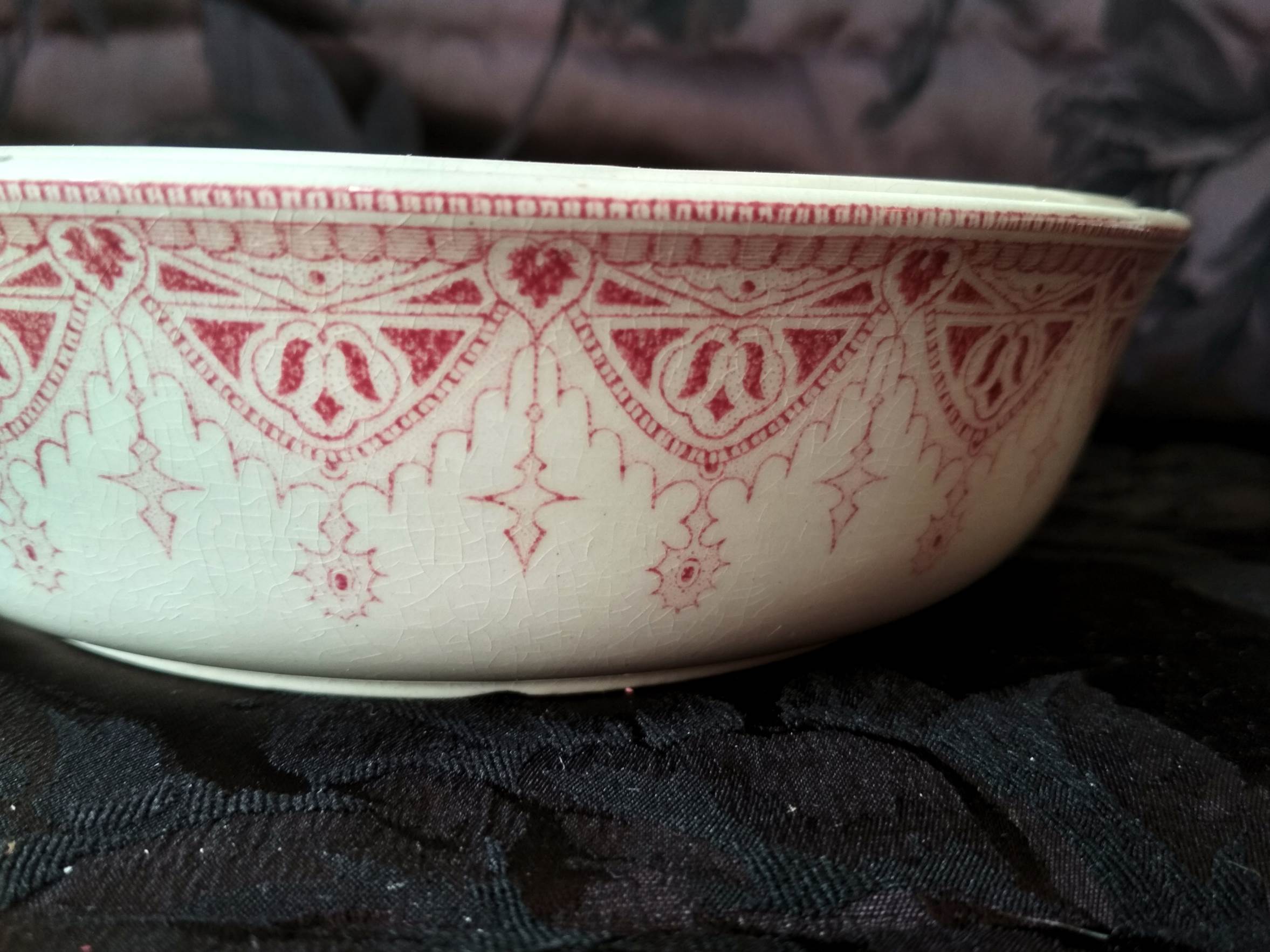 Hollow plate fruit drain - sarreguemines earthenware "calcutta"