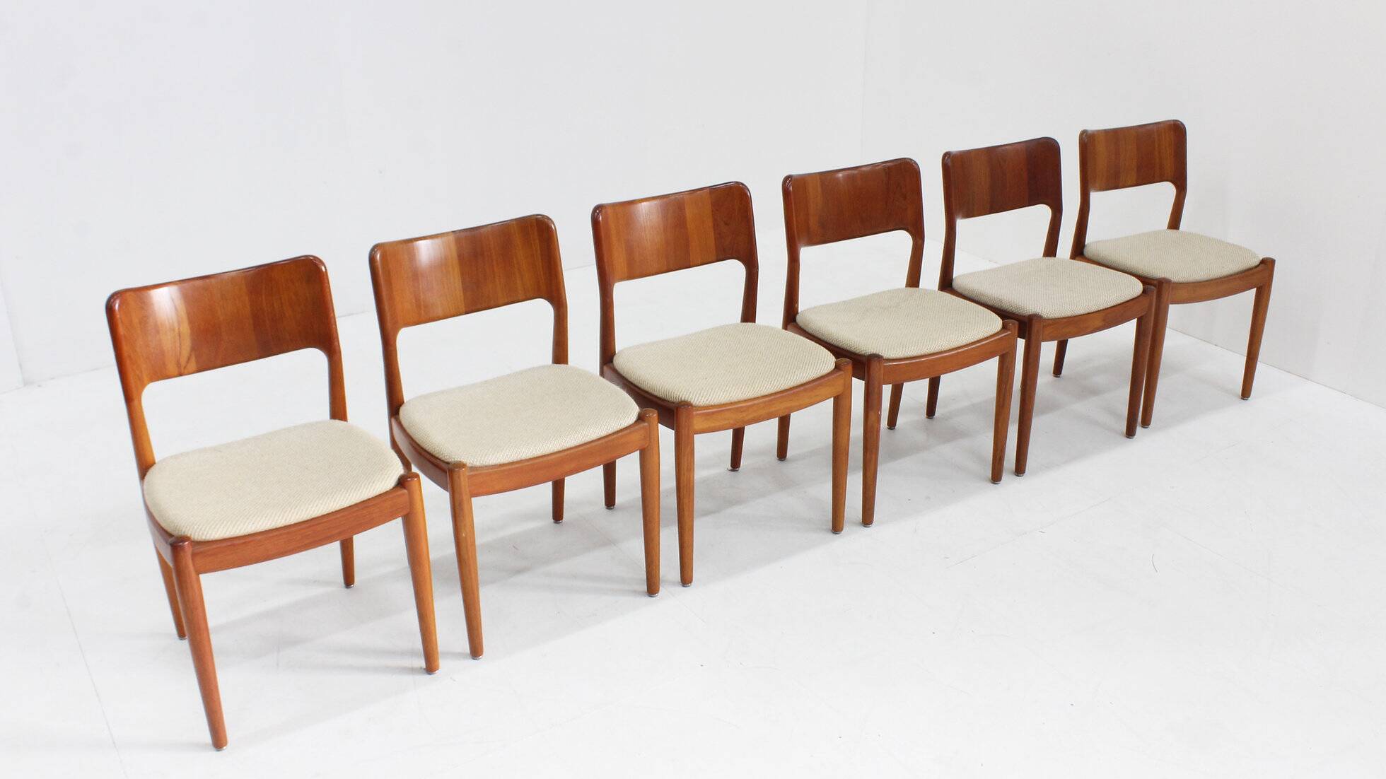 Vintage Danish teak dining chairs by Glostrup, set of 6