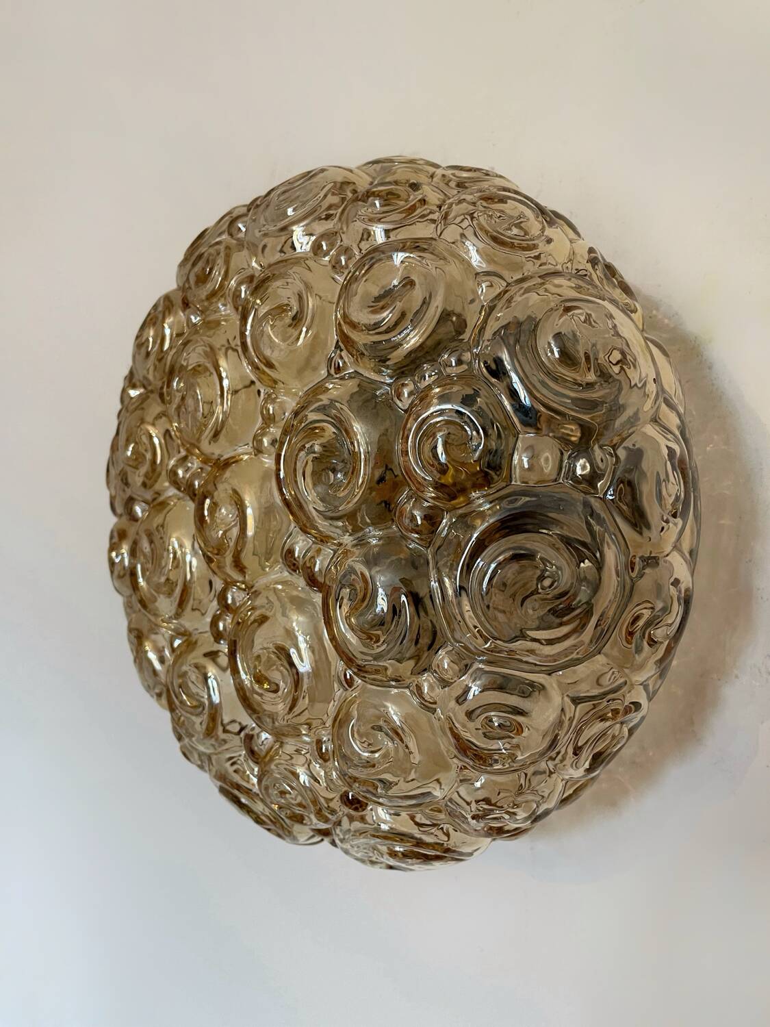 Helena Tynell amber glass ceiling light from the 60s