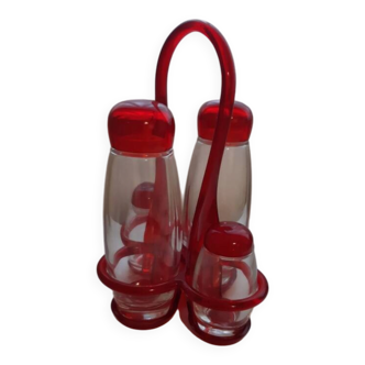 Guzzini oil/vinegar/salt/pepper set made in italy
