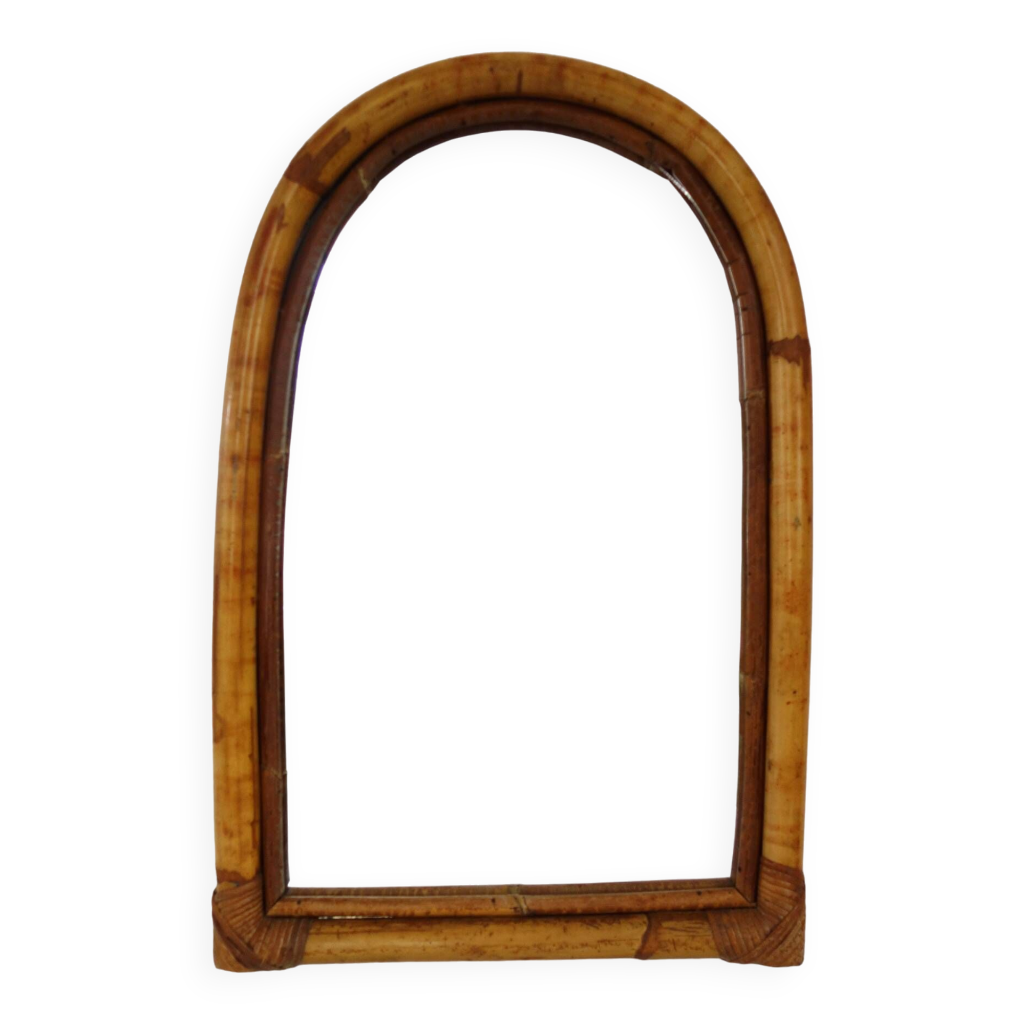 Vintage arch bamboo mirror 62x41cm