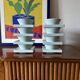 Set of 9 ceramic light blue ceramic bowls, I + I Italy, 1970s