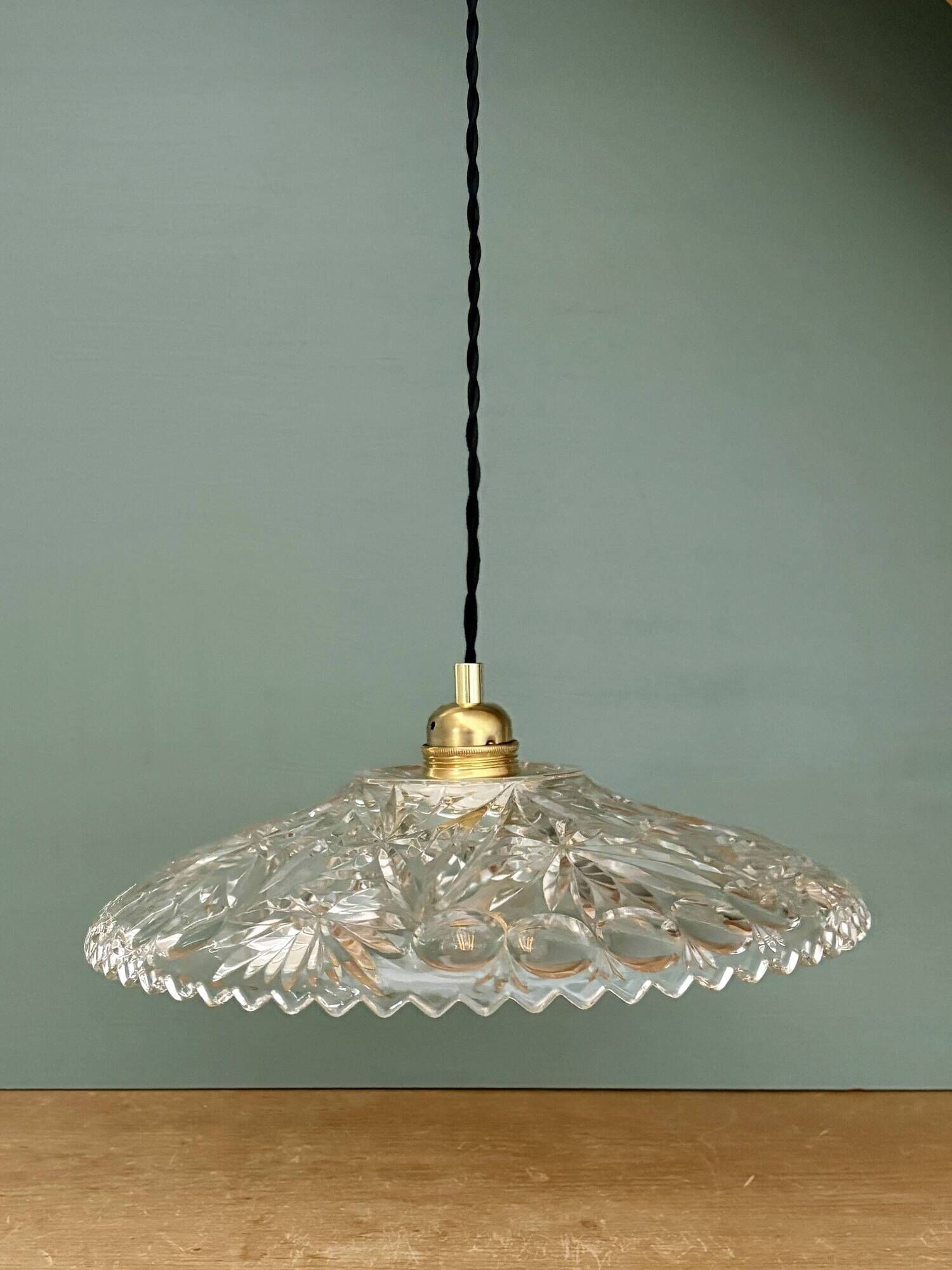 Vintage glass pendant light - tableware collection (CV31) -