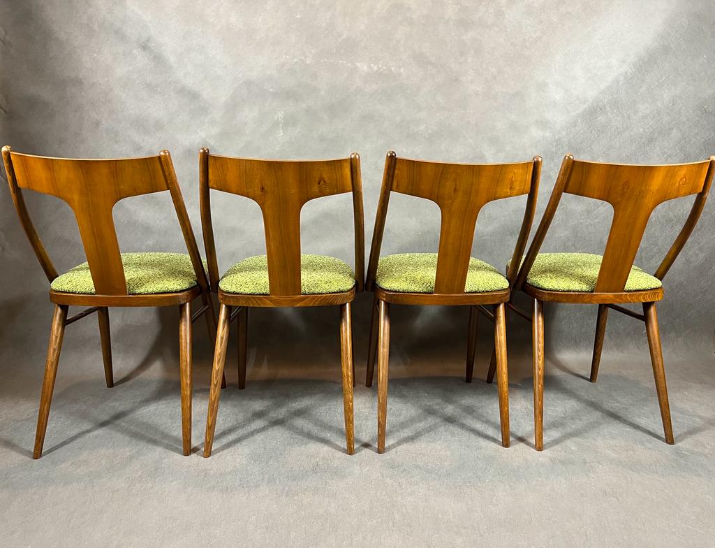 Set of 4 renovated vintage chairs, mier edition, czech vintage 1960s