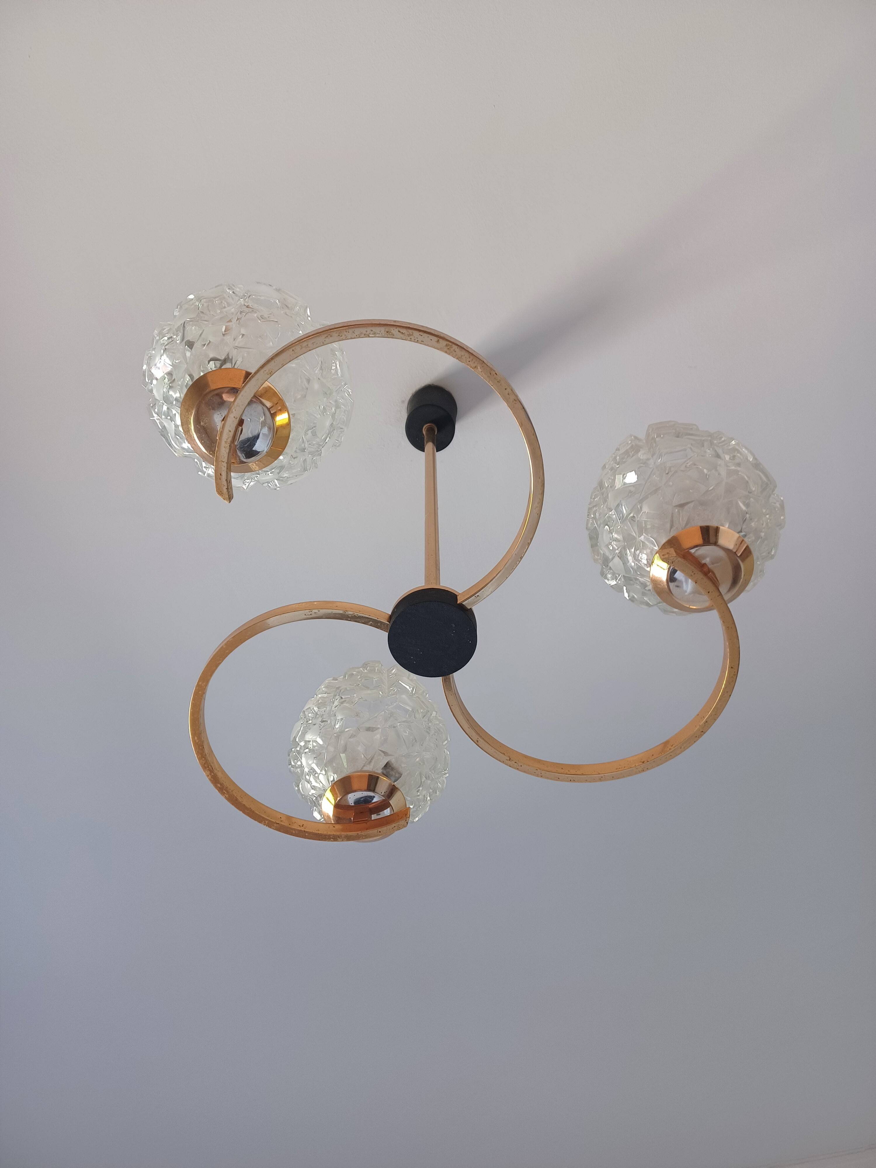 Lustre 3 Feux maison Arlus - 1950