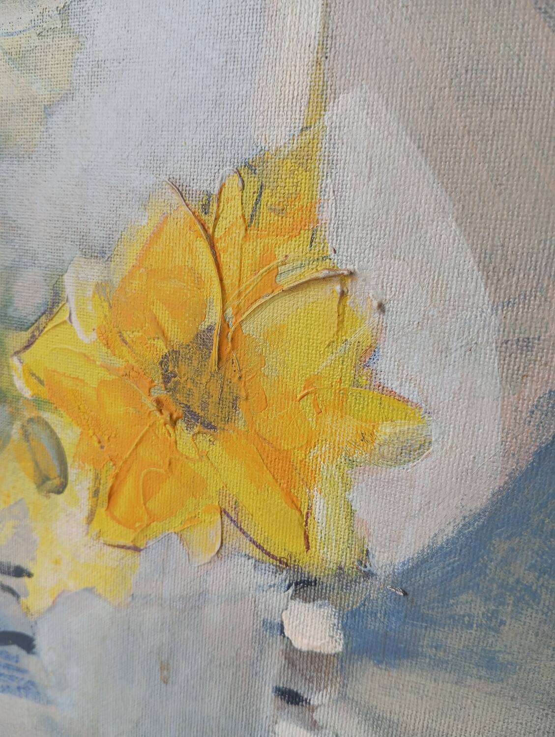 Contemporary floral composition signed