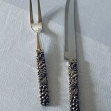 Silea 2-piece grape cutting service in silver-plated metal