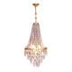 1900s Brass and Crystal Cascade Chandelier