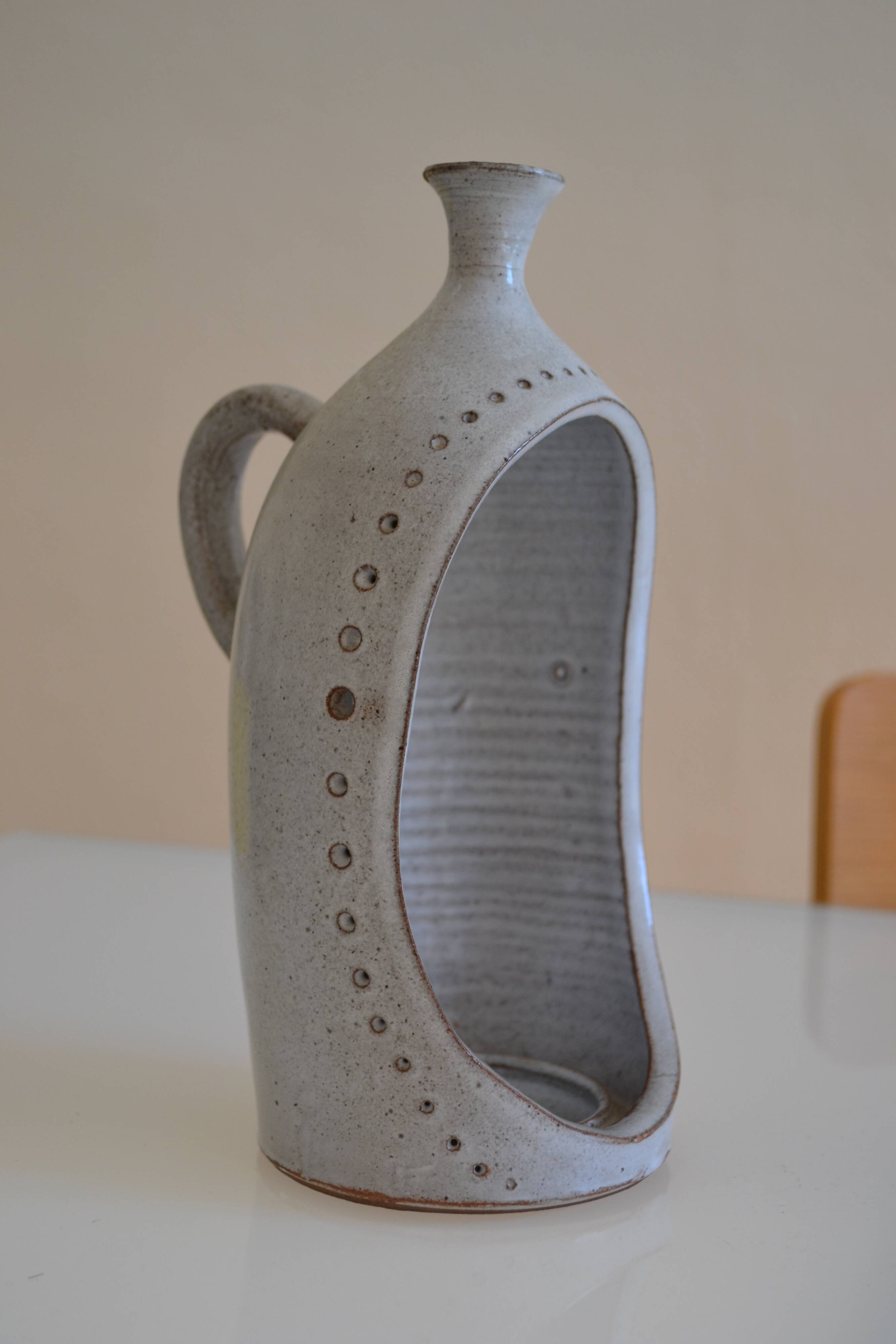 Ceramic stoneware candle holder from the 1970s.