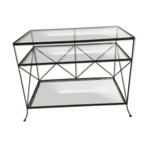 Console fer forgé et verre
