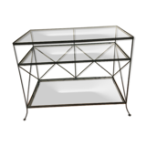 Console fer forgé et verre