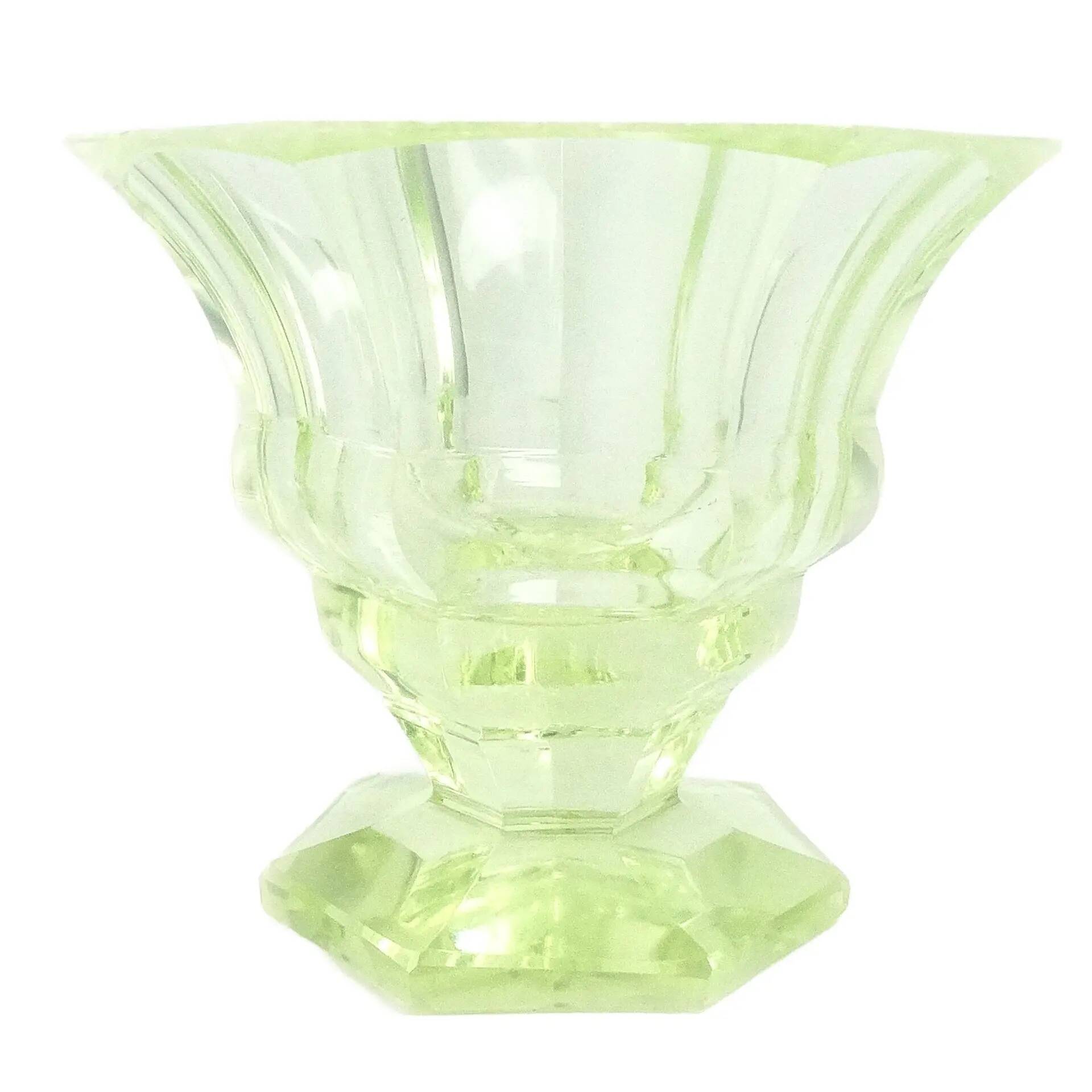 Art Deco vase, uranium glass, Poland, 1930s