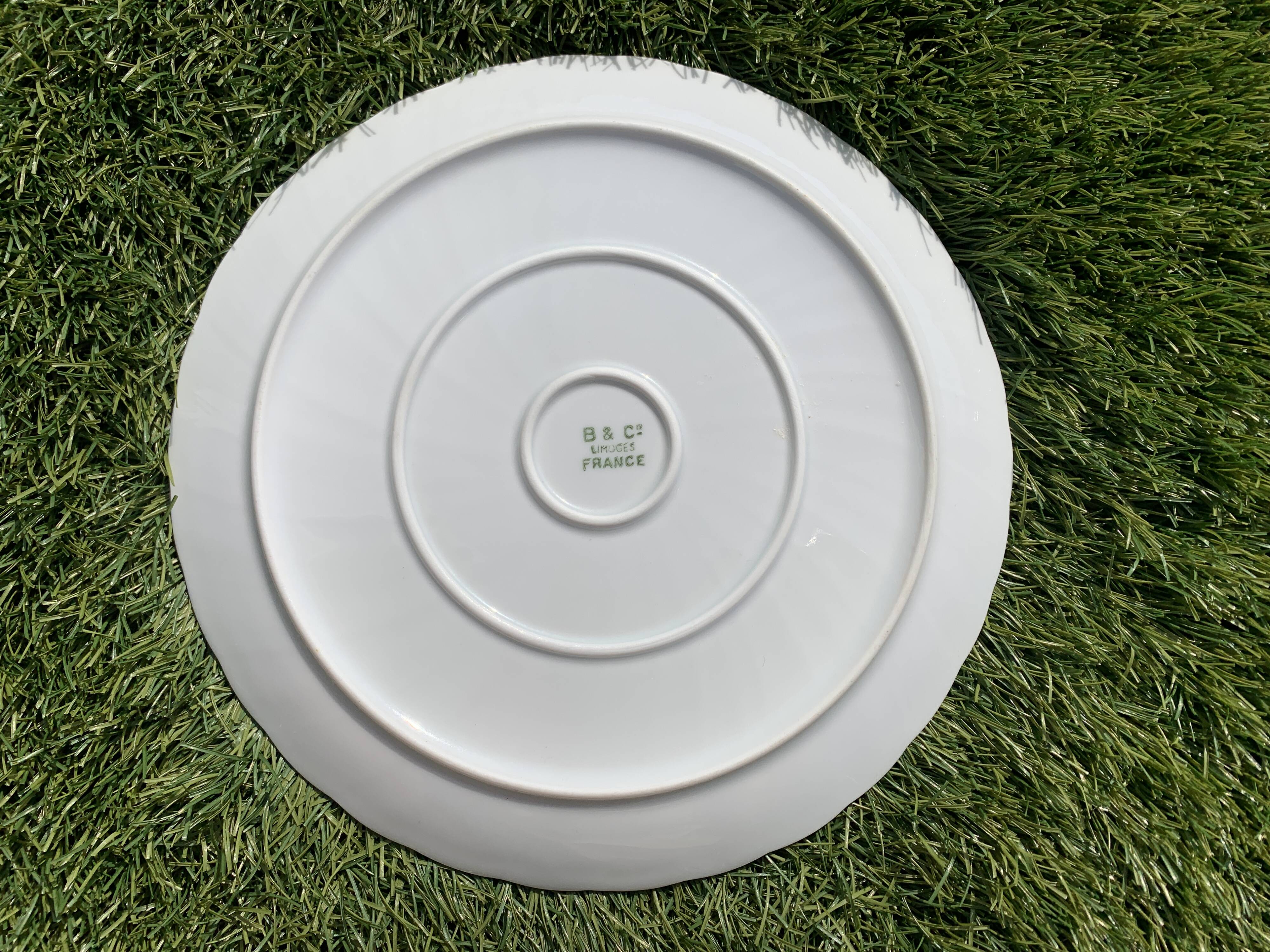 6 dessert plates in Godronnée porcelain from Limoges Bernardaud