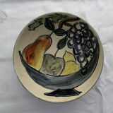 Set of eight cups and a fruit pattern cut, green carpet workshop - circa 1950