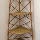 Rattan corner shelf