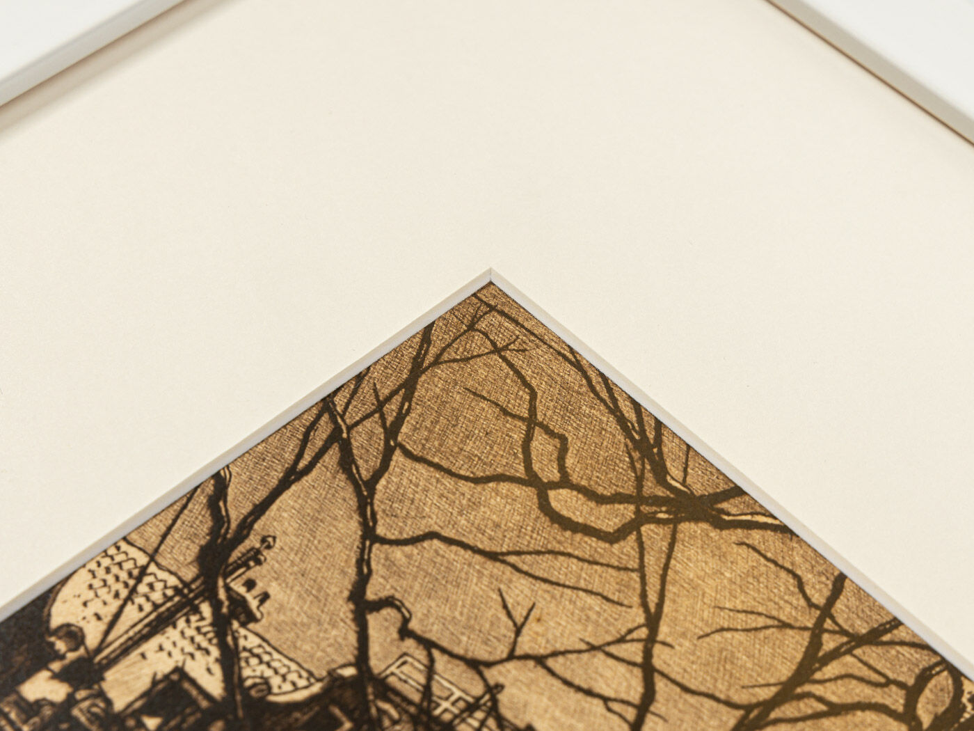 Amsterdam in Wintertime, B/W Etching on Paper, 50 x 45 cm