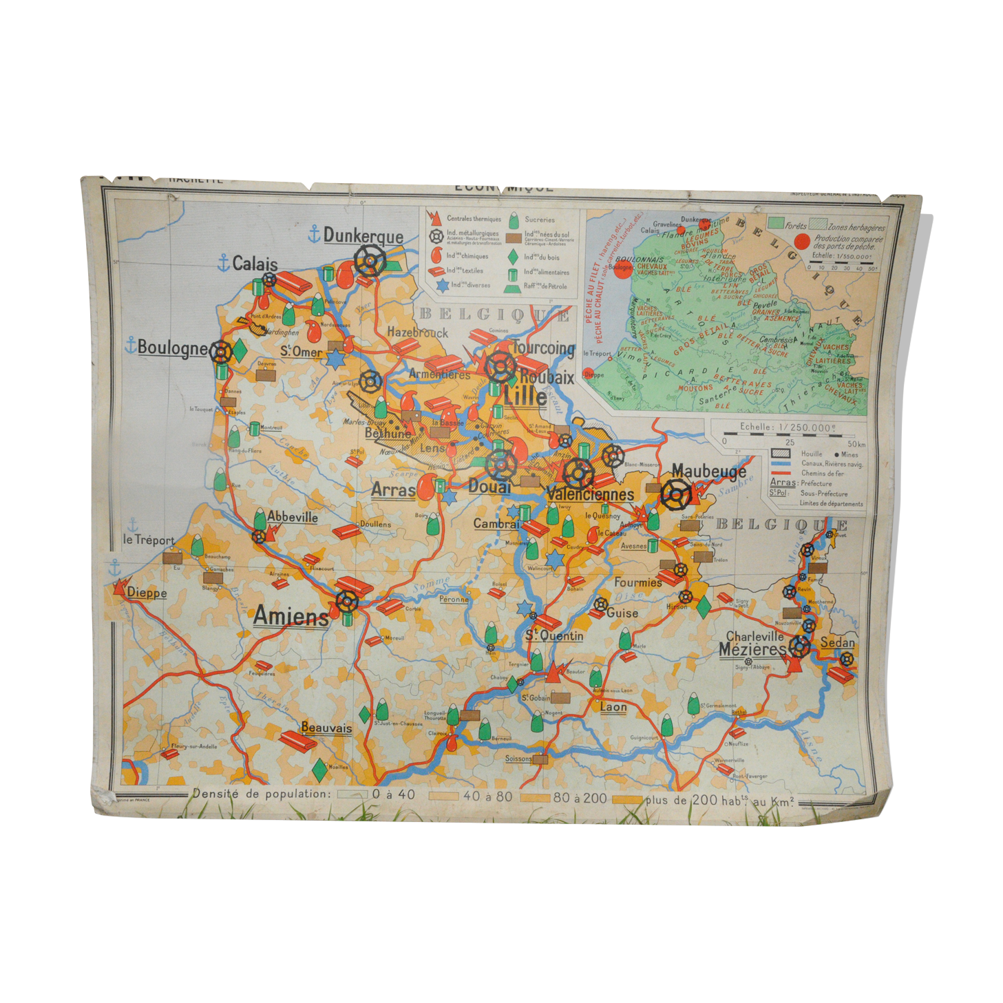 Carte ancienne d'école nord france