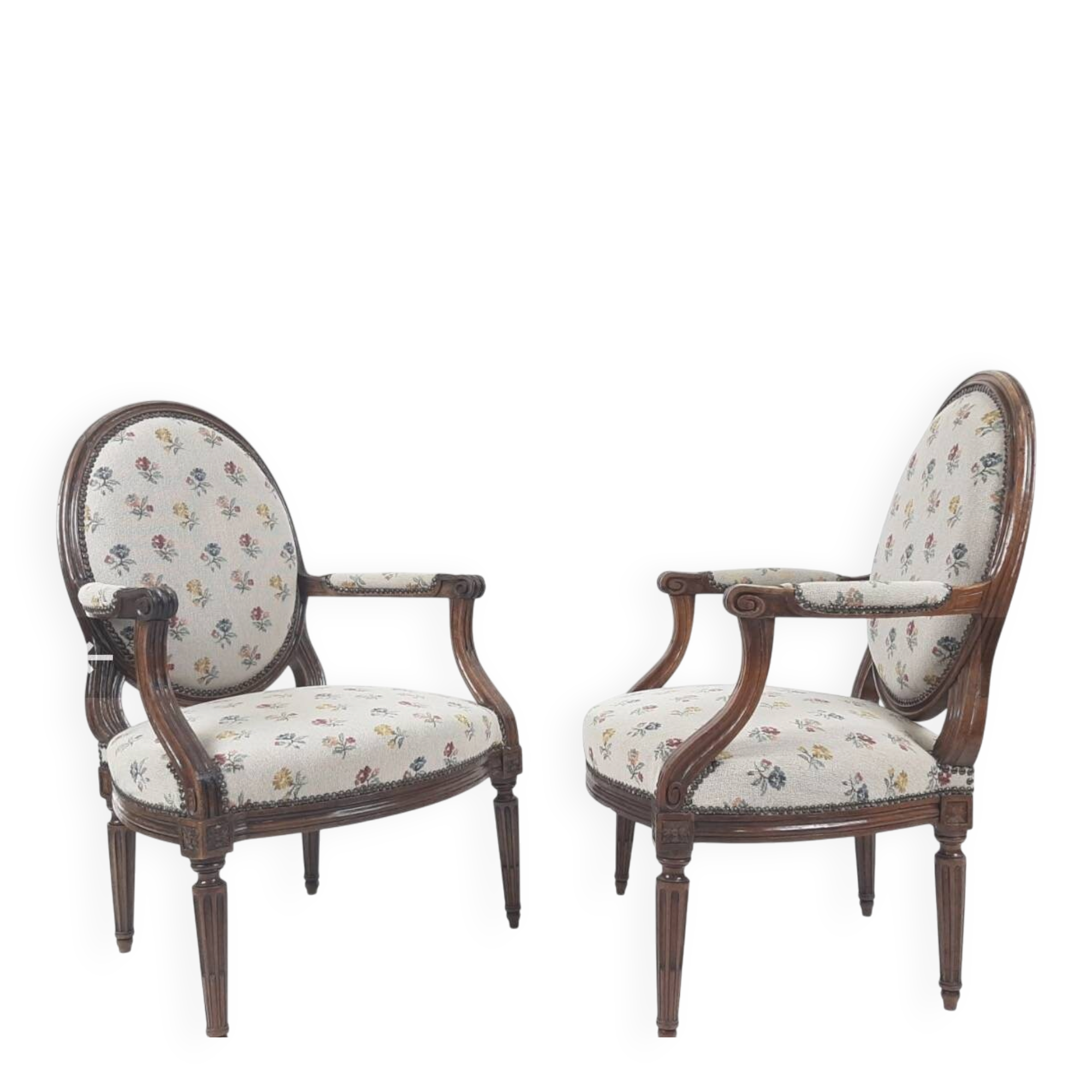 Pair of Louis XVI style armchairs