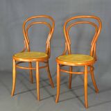 2 Chaise bistrot cannées N°14 de Joseph Hofmann "teinte merisier"