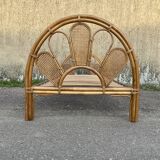 Single rattan and peacock cane bed