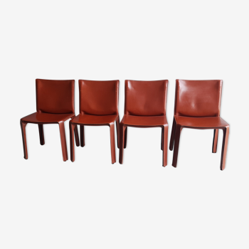 Lot de 4 chaises cab 412 par Mario Bellini pour Cassina