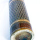 Brown sandstone bottle with chiseled and round navy blue
