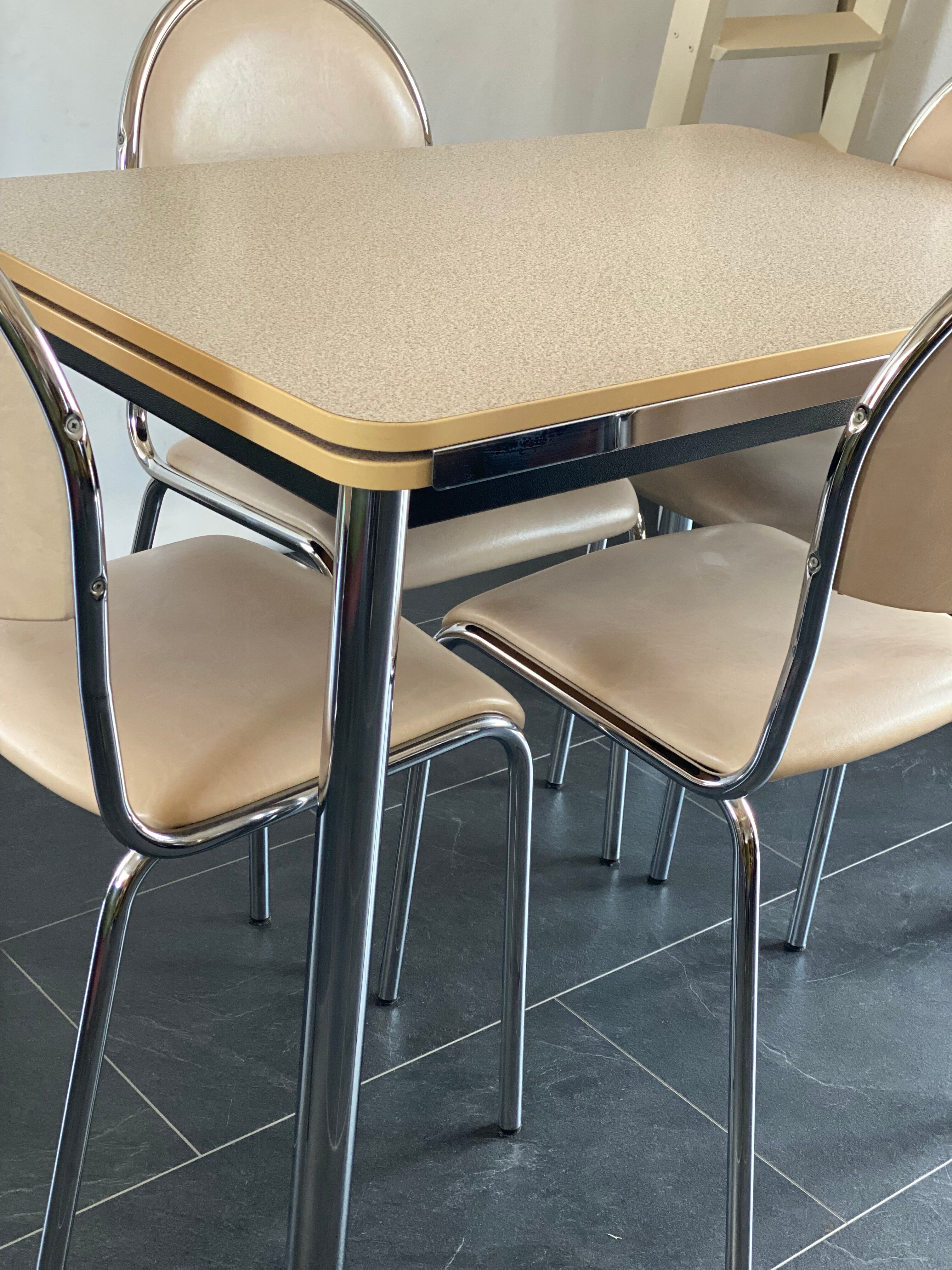 Vintage Formica Top Table and 4 Chairs