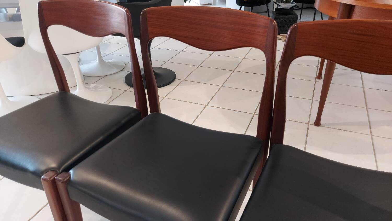Set of 4 vintage Scandinavian teak chairs from the 1970s