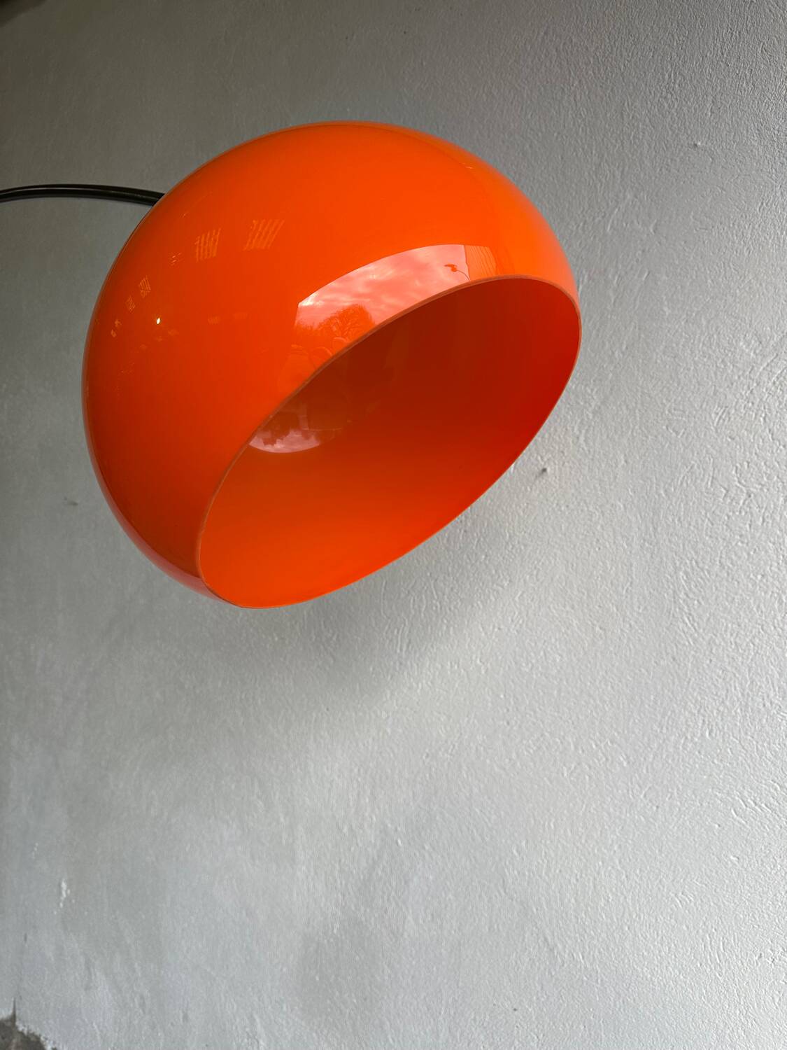 Lampadaire arc orange, design Italien 1970