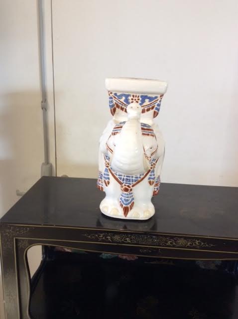 Elephant shaped porcelain side table