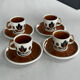 Set of 4 Boch La Louvière Kimono coffee cups with saucers – Service