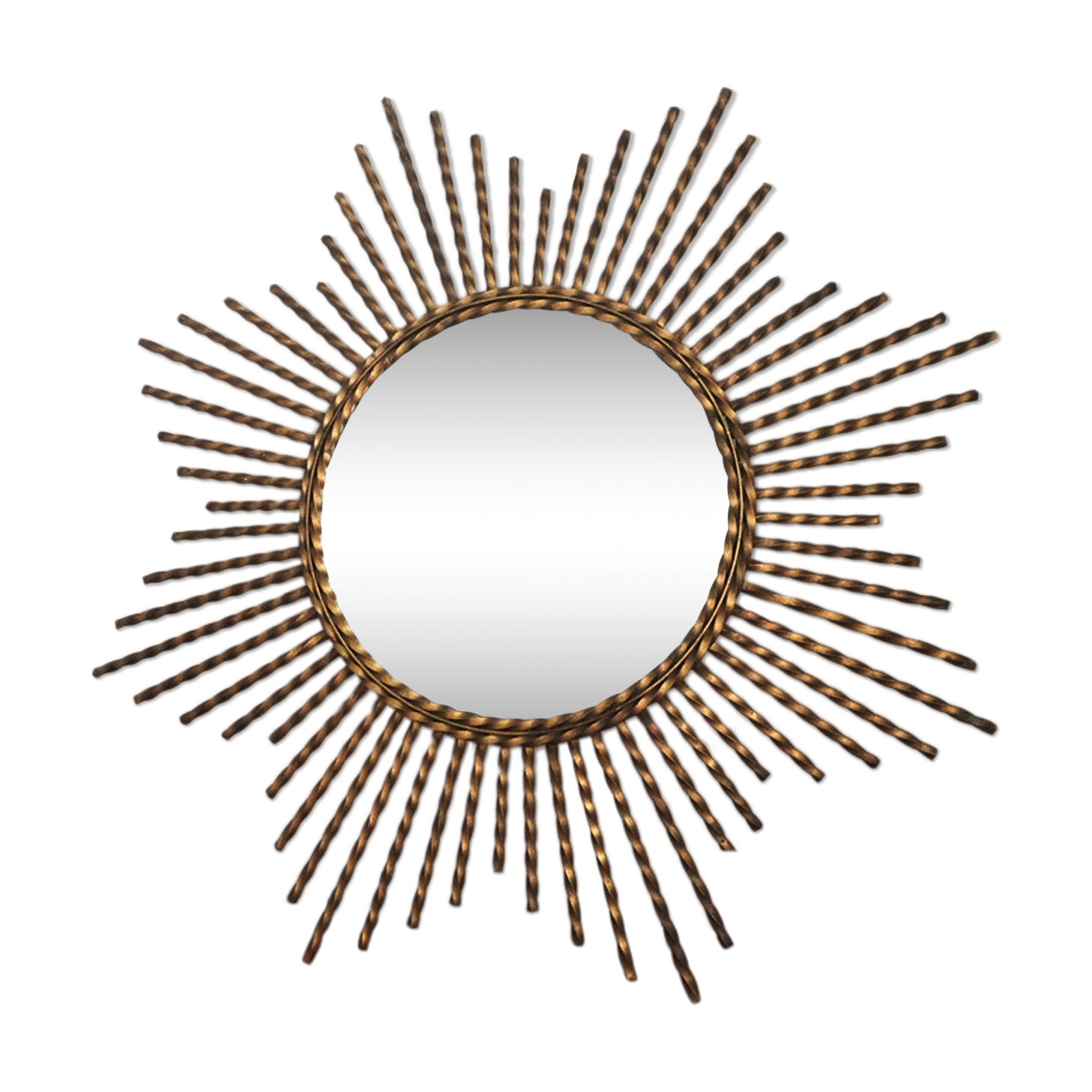 Mirror sun brass twisted, 1960 - 55x55cm