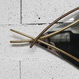 Sculptural mirror with two-tone gilded arches, France, 1970s, 95 x 133 cm