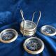 Lot de 6 sous  verre en cristal en métal argenté  Léonard Italy