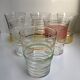 ensemble de 6 verres à eau granité colorés années 1960